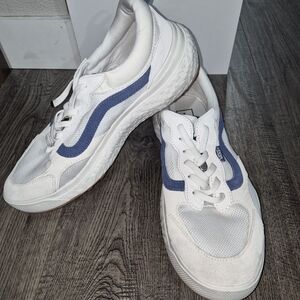 Vans White and Blue Sneakers